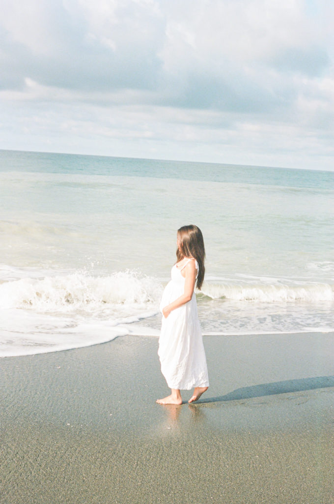 A creamy film maternity photo taken by Maternity Photographer in Charleston, SC